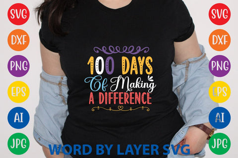 100 Days Of Making A Difference svg design SVG Rafiqul20606 