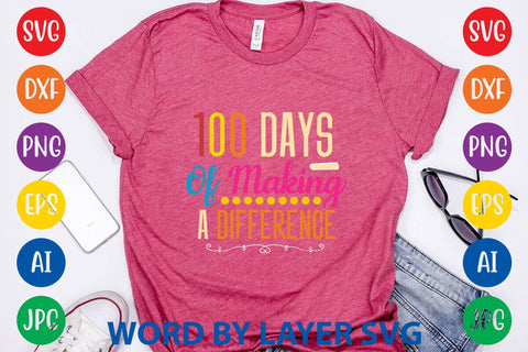 100 Days Of Making A Difference svg design SVG Rafiqul20606 