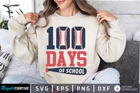 100 days of school baseball svg Design SVG Regulrcrative 