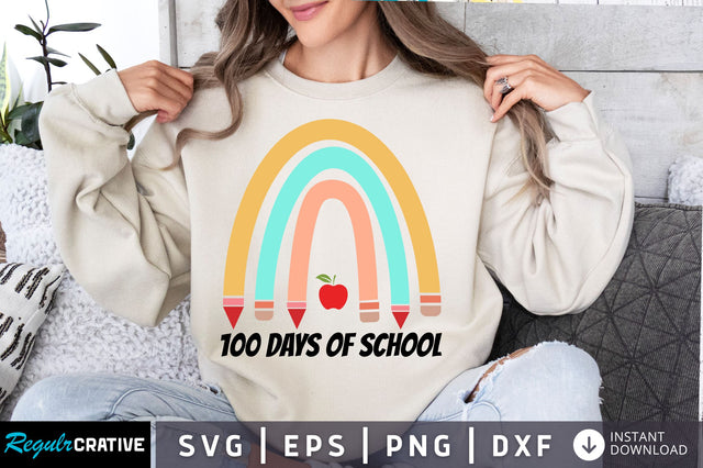100 days of school pencil rainbow svg Design SVG Regulrcrative 
