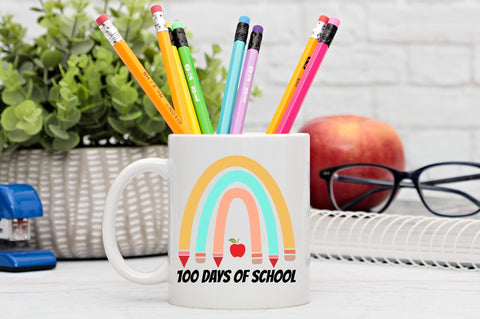 100 days of school pencil rainbow svg Design SVG Regulrcrative 