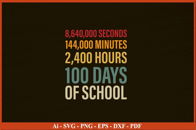 100 Days of School - Seconds Minutes Hours T-Shirt Funny Back To School SVG PNG Craft Cut File SVG SVG Print File 
