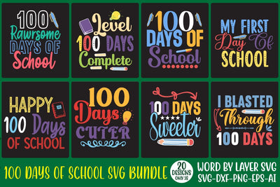 100 Days Of School SVG Bundle, 100th Day PNG, 100 Days Svg, Sports SVG, Teacher, School Shirt, Digital Download Png, Dxf, Eps Files SVG Rafiqul20606 