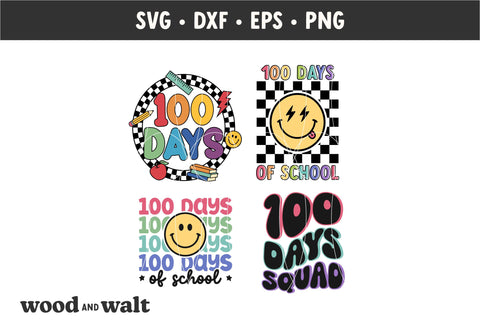 100 Days Of School SVG Bundle | Retro Kids School Bundle SVG Wood And Walt 