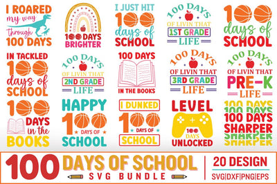 100 Days of school svg bundle SVG Designangry 