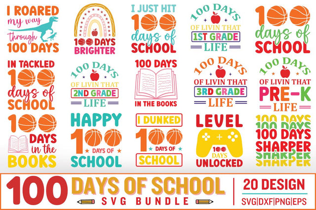 100 Days of school svg bundle SVG Designangry 