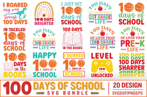 100 Days of school svg bundle SVG Designangry 