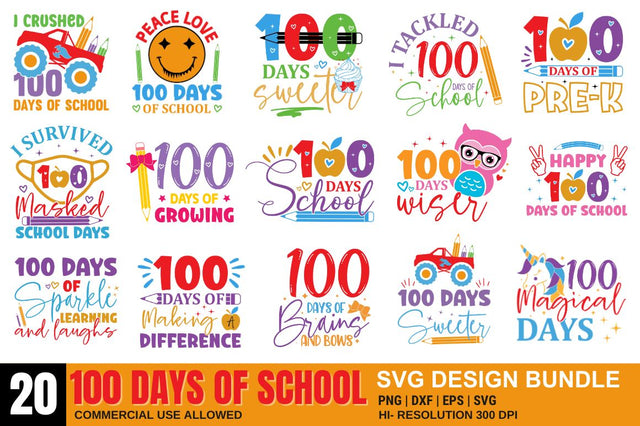 100 Days of School SVG Bundle SVG Designangry 