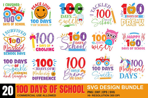 100 Days of School SVG Bundle SVG Designangry 