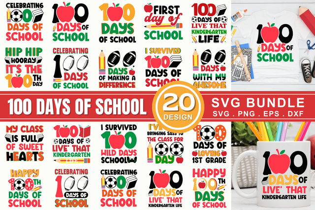 100 Days of School SVG Bundle SVG Regulrcrative 