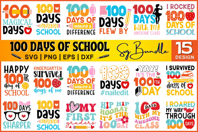 100 Days of School Svg Bundle SVG Regulrcrative 