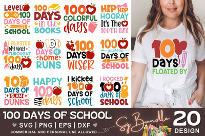 100 days of school SVG bundle SVG Regulrcrative 