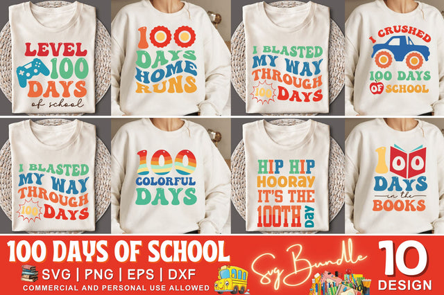 100 Days of School SVG Bundle SVG Regulrcrative 
