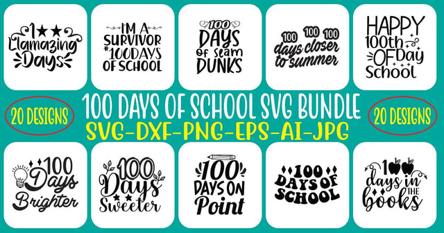 100 Days Of School SVG Bundle SVG Syaman 