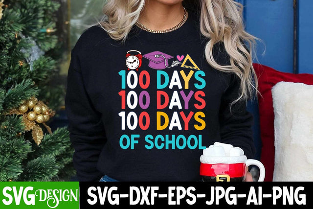 100 Days of School SVG Cut File,100 Days of School Sublimation Design PNG, 100 Days of School SVG Quotes , 100 Days of School SVG Bundle SVG BlackCatsMedia 