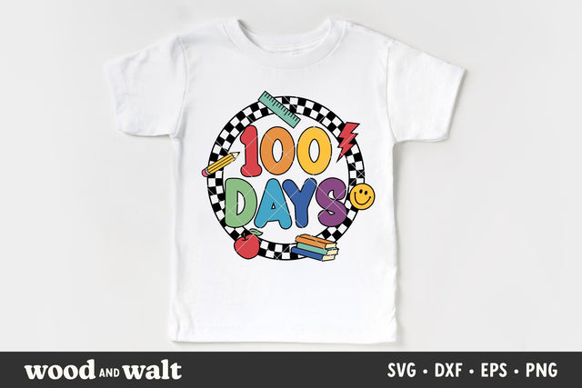 100 Days of School SVG | Retro Kids School SVG | Teacher PNG SVG Wood And Walt 