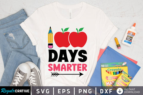 100 days smarter Svg Design SVG Regulrcrative 