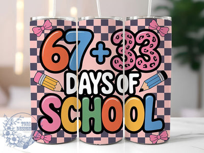 100 Days Survived School Tumbler, 100 Days Celebration, School Theme, Classroom Fun, Teacher Pride, 20Oz Tumbler, Sublimation Wrap Sublimation ToriDesigns 