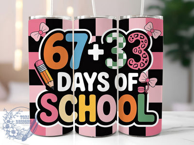 100 Days Survived School Tumbler, 100 Days Celebration, School Theme, Classroom Fun, Teacher Pride, 20Oz Tumbler, Sublimation Wrap Sublimation ToriDesigns 