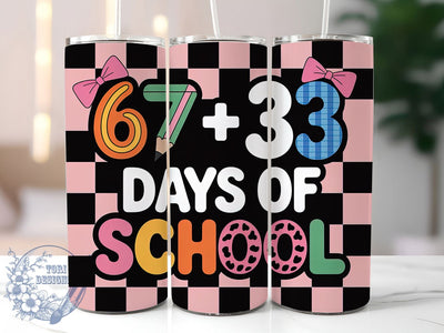 100 Days Survived School Tumbler, 100 Days Celebration, School Theme, Classroom Fun, Teacher Pride, 20Oz Tumbler, Sublimation Wrap Sublimation ToriDesigns 
