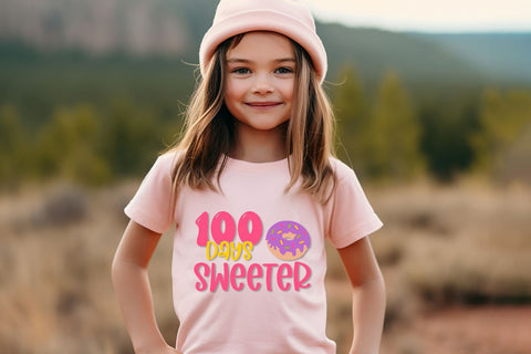 100 Days Sweeter | Donut SVG | 100 Days of School SVG SVG B Renee Design 