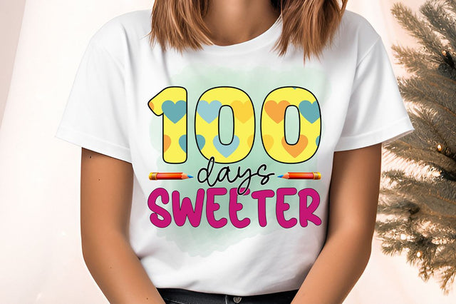 100 days sweeter PNG Design Sublimation Designangry 