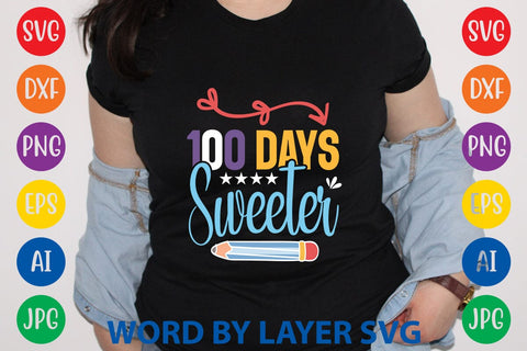 100 Days Sweeter svg design SVG Rafiqul20606 