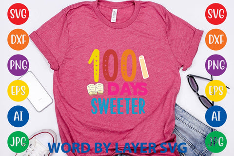100 Days Sweeter svg design SVG Rafiqul20606 