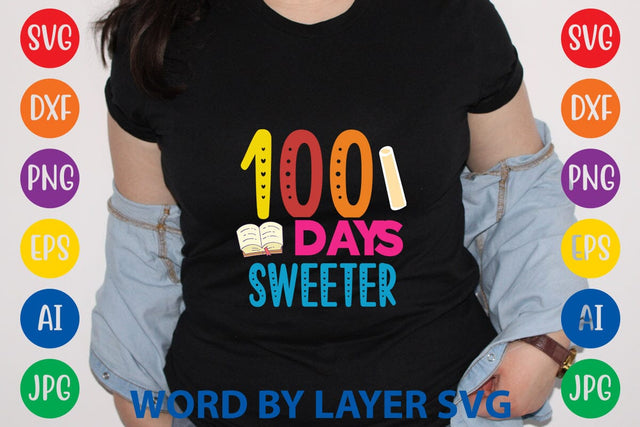 100 Days Sweeter svg design SVG Rafiqul20606 