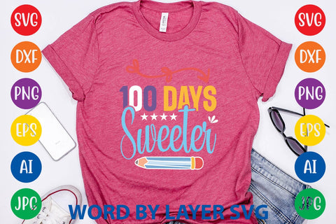 100 Days Sweeter svg design SVG Rafiqul20606 