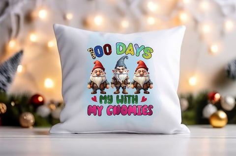 100 Days with gnomies PNG Design Sublimation Designangry 