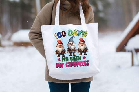 100 Days with gnomies PNG Design Sublimation Designangry 
