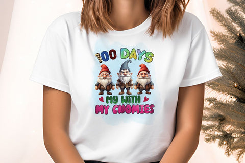 100 Days with gnomies PNG Design Sublimation Designangry 