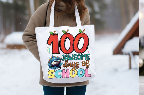 100 jawsome days of school PNG Design Sublimation Designangry 
