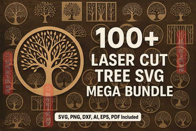 100+ Laser Cut Tree SVG Mega Bundle SVG MD JOYNAL ABDIN 