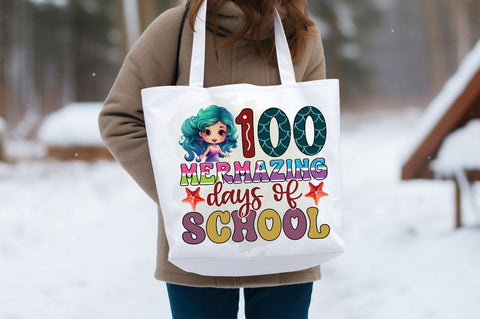 100 mermazing days of school PNG Design Sublimation Designangry 