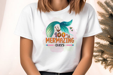 100 mermazing days PNG Design Sublimation Designangry 