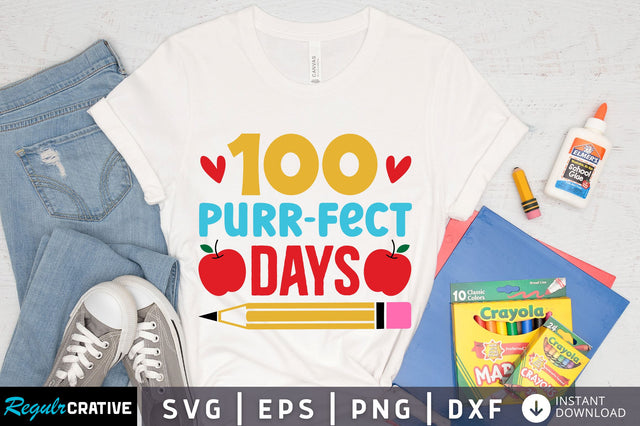 100 purr-fect days Svg Design SVG Regulrcrative 