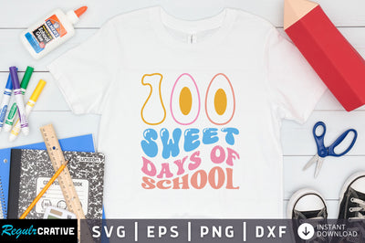 100 sweet days of school Svg Design SVG Regulrcrative 