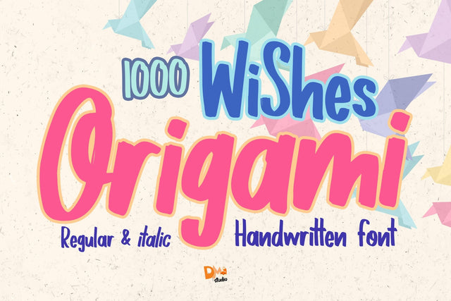 1000 Wishes Origami Font Dm Letter Studio 