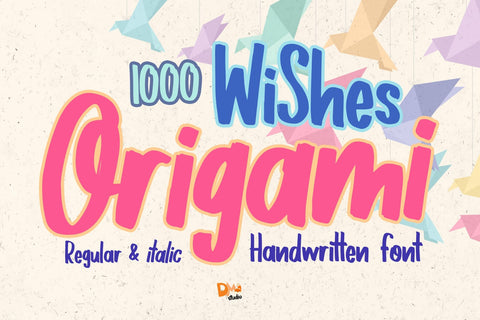 1000 Wishes Origami Font Dm Letter Studio 