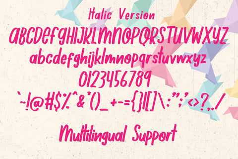 1000 Wishes Origami Font Dm Letter Studio 