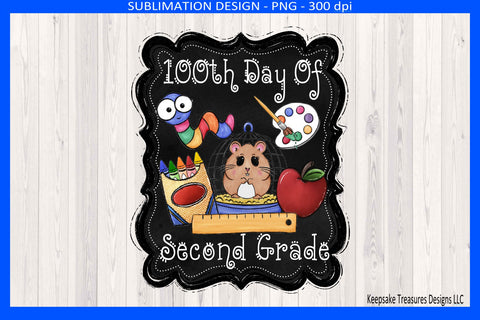 100TH DAY OF SECOND GRADE SUBLIMATION PNG SCHOOL TEES SCHOOL CLIPART DIGITAL DOWNLOAD.jpg