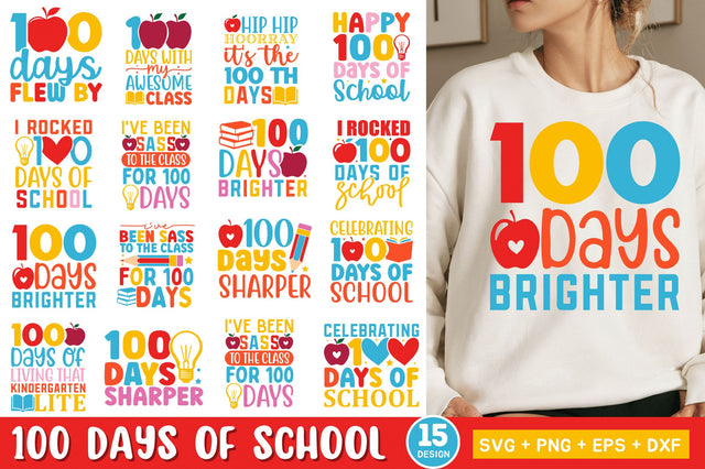 100th Day of School SVG Bundle SVG Regulrcrative 