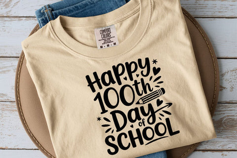 100th Day of School SVG: Teacher Shirt Design, Pencil Graphic SVG DesignDestine 