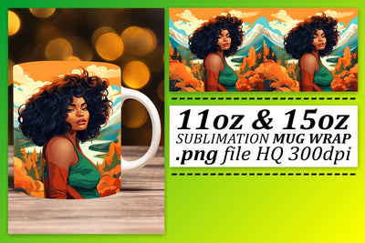 11oz 15oz Afro Beauty Sunset Mug Sublimation afrosvg 