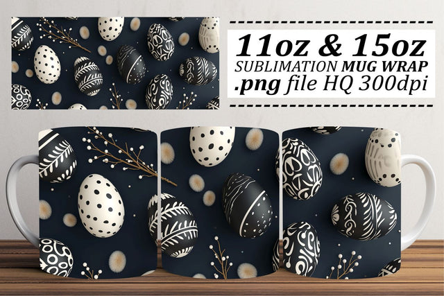 11oz & 15oz Easter Happiness Mugs | Spring Sublimation Sublimation afrosvg 