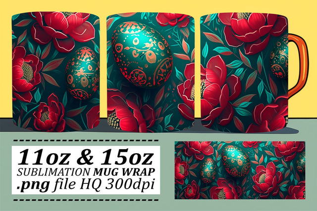 11oz & 15oz Easter Pattern Mugs | Spring Sublimation Sublimation afrosvg 