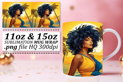 11oz 15oz Sunset Mug Wrap Design Sublimation afrosvg 