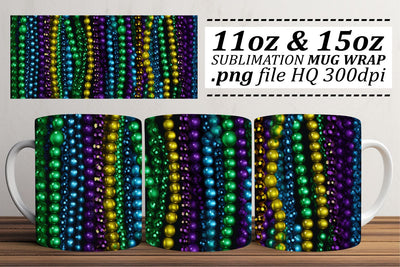 11oz and 15oz Mardi Gras Mug Art Sublimation afrosvg 